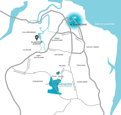 A map to Forest Springs in Gladstone